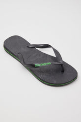Rubber Logo Thong Black Green